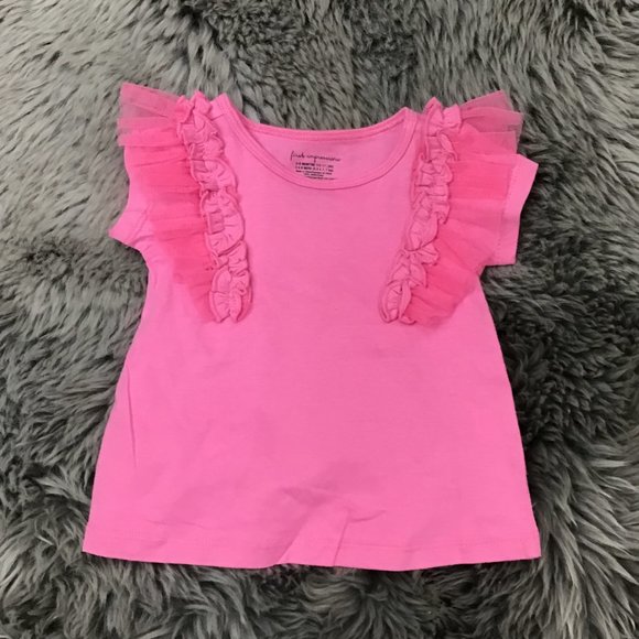First Impressions | Infant Girl's T-shirt | Pink | Ruffle | 3-6 Months - Picture 1 of 4